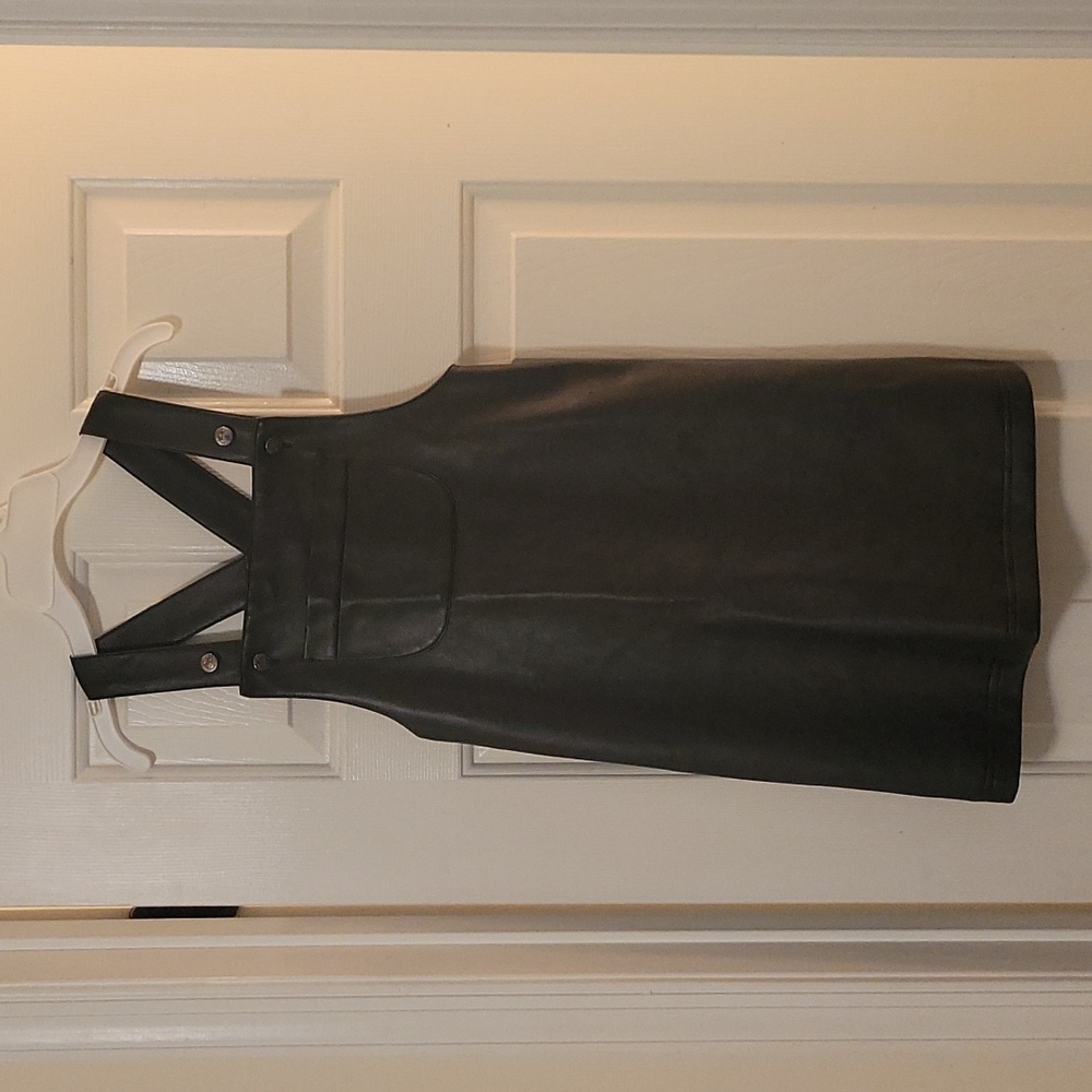 Kids faux leather jumper dress